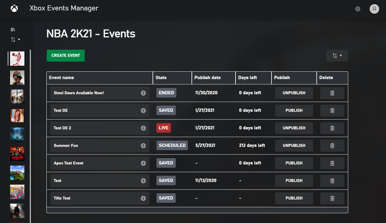 The Xbox Events app shares UI concepts with the Microsoft Store